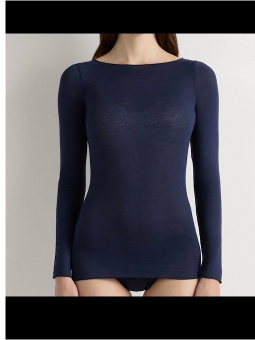 NWT Intimissimi Boat Neck Modal Cashmere Ultralight Top NAVY Sz S